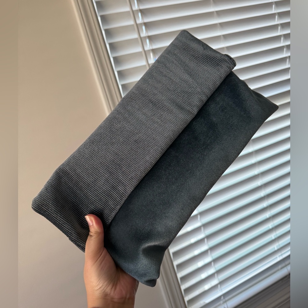 Gray Velvet and Corduroy Clutch